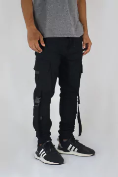 Calça Advanced Cargo Camaleão Urbano Jogger Street Wear Preta