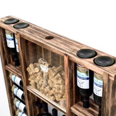 Adega para 15 Garrafas com Porta Rolhas e Taças - Mogno - loja online