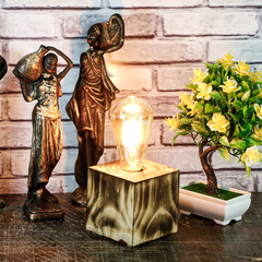 Luminária de Mesa em Madeira Maciça - Mogno - loja online