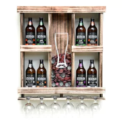 Cervejeira para 8 Garrafas com porta tampinhas e taças - Relic
