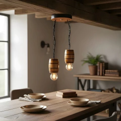 Pendente Rústico em Madeira Maciça - 2 Barris na internet