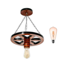 Imagem do Luminária Pendente Roda de Carroça 33cm - Cerejeira