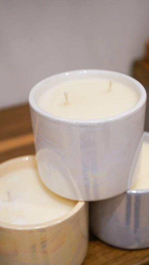 VELA MACETA NACAR (3 OPCIONES DE COLORES)