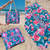 Kit Praia Estampa Floral Rosa