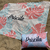 Kit Personalizado Canga de Praia + Almofadinha | Estampa Folhas Coral