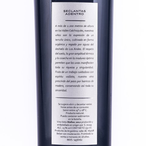 Seclantás Adentro Malbec 2016 - Vinos del Norte