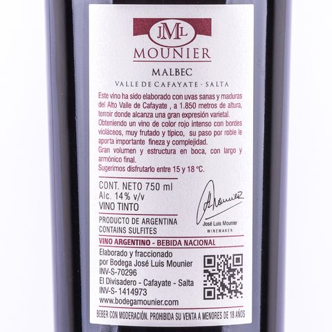 José Luis Mounier- Reserva Malbec - Vinos del Norte