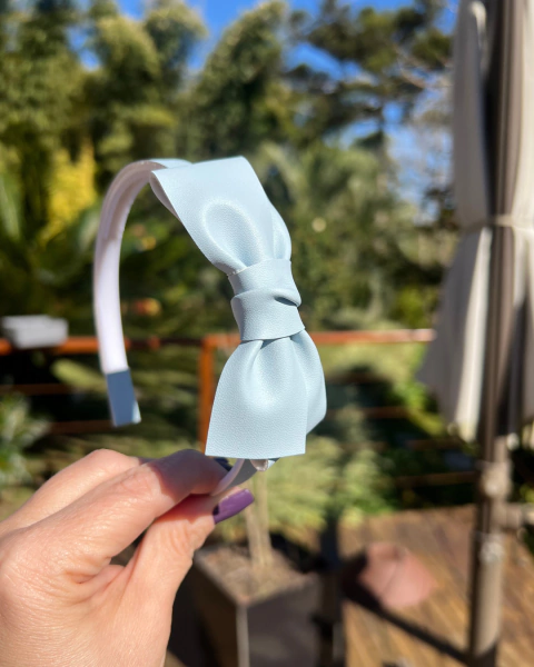 Imagem do Tiara de Cabelo infantil com Laço médio em Corino - Coleção Candy Colors (un)