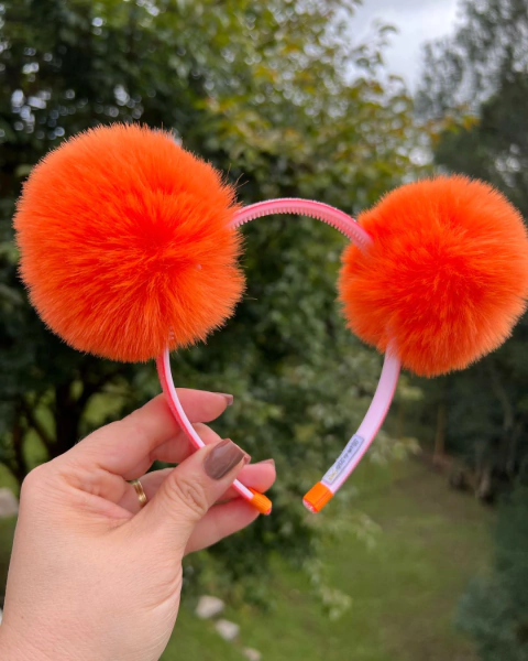 Tiara de Cabelo Infantil Glitter Pompom Pelinho Urso (un) - loja online