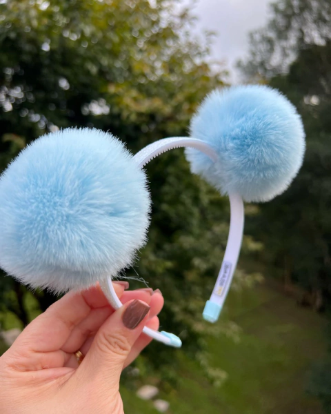 Imagem do Tiara de Cabelo Infantil Glitter Pompom Pelinho Urso (un)