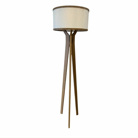 Luminária de Chão Tripé Madeira Tecido - comprar online