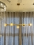 Lustre Pendente Moderno Dourado 5 bolas âmbar