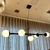 Lustre Pendente Moderno Preto 5 bolas branca