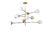 Lustre Pendente Moderno Jabuticaba Dourado 10 globos