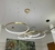 D1408 Lustre Pendente LED Aros Arcos Dourado 4 módulos