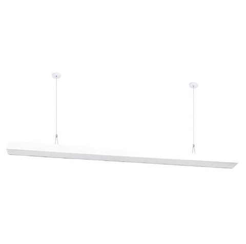 Pendente Office Retangular Branco Luz Amarela 3000k