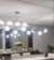 Lustre Pendente Moderno Prata 7 bolas branca