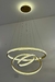 Lustre Pendente de Led Glamour Dourado 3 Anéis