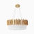 Lustre Pendente Moderno Redondo Estrutura Dourada com Cristais