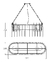 Imagem do Lustre Pendente Moderno Retangular Estrutura Dourada com Cristais
