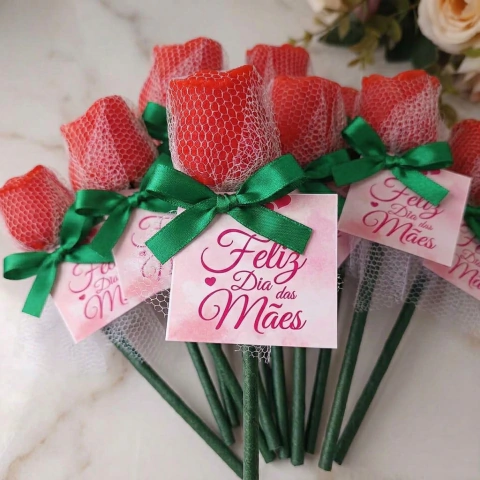 Botão de Rosas de sabonete Vermelha