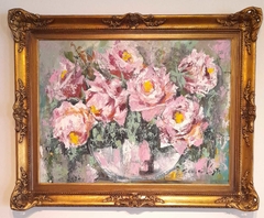 SEMINE KWSTA - "FLORAL ROSAS" - ACRÍLICA SOBRE TELA -MED. 60X80CM