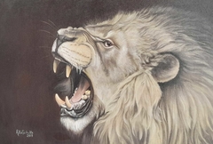 RITA SHULTZ - " LEÃO" - Óleo sobre tela, Med. 40x60cm