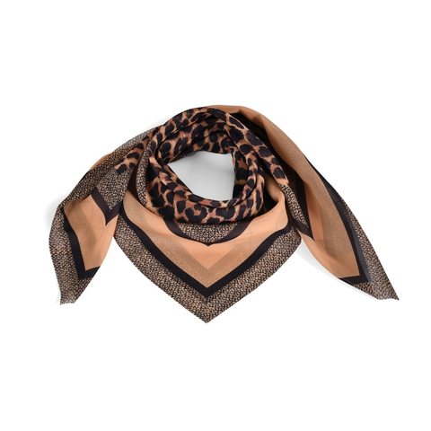 Lenço Via Marte 70x70CM Tecido Voal Estampa Animal Print L1-104