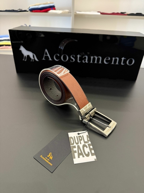 CINTO ACST COURO DUPLA FACE CAFÉ/WHISKY - 8037