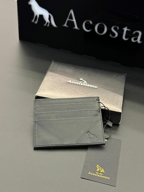 PORTA CARTÃO ACST COURO FLY - PRETO 8059