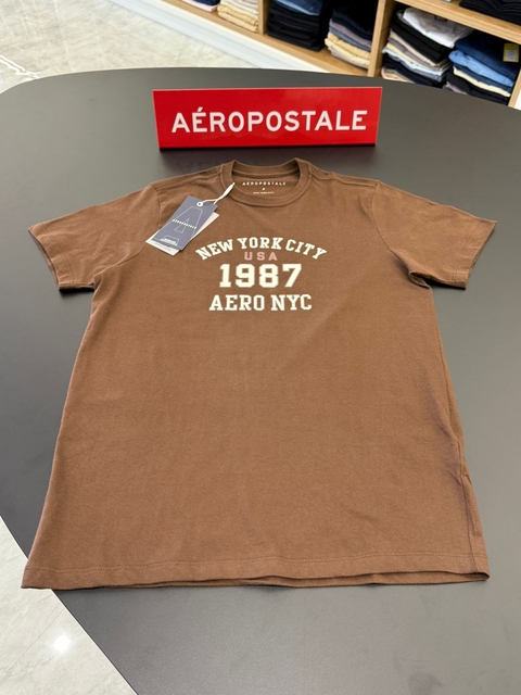 T-SHIRT AEROPOSTALE - MARROM 1912s