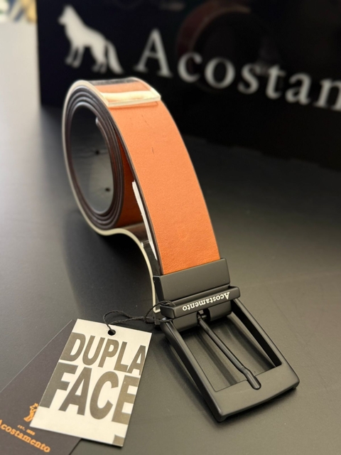 CINTO ACT DUPLA FACE - HAVANA / AZUL 8051