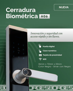 PREVENTA - CERRADURA BIOMETRICA MODELO H06 - comprar online