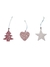 Set 3 Piezas Árbol, Estrella y Corazón en Madera Rosa - comprar online
