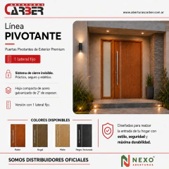 Puerta PIVOTANTE NEXO con 1 Paño Fijo Lateral Lisa P*075 de 1,76 x 2,26