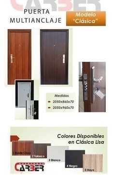 Puerta Multianclaje de seguridad modelo : Dos tableros SemiAutomatica - simil madera - brandsen - comprar online