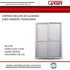 VENTANA BALCON ALUMINIO BLANCO HERRERO ABERTURAS CARBER