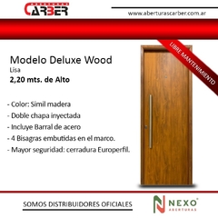 Puerta con Paño Fijo Lateral 1,45 x 2,20 NEXO Roble o Negro Texturado Apliques D*085