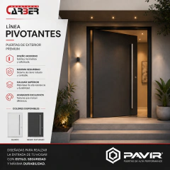 Puerta PIVOTANTE PAVIR Ciega Blanca/Negra 1,10 x 2,10