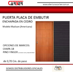 EMBUTIR EN MDF MADISON AMERICANA CARPINCRUZ GROMANTI