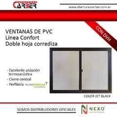 Ventana PVC 1,00 x 0,60 DVH 2 hojas corredizas color Negro Jet Black