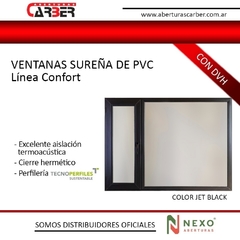 Ventana PVC 1,20 x 0,90 DVH 2 hojas corredizas color Negro Jet Black - comprar online
