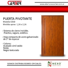 Puerta PIVOTANTE NEXO con Paño Fijo Lateral PR/K/C 55 de 1,76 x 2,26