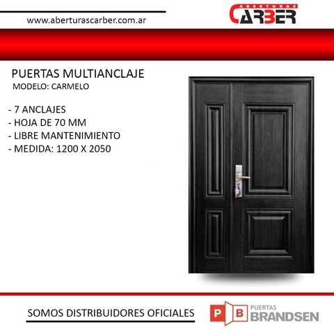 PUERTA MULTIANCLAJE PUERTA DE EXTERIOR PUERTA DE SEGURIDAD PUERTA BLINDADA ABERTURAS CARBER BRANDSEN
