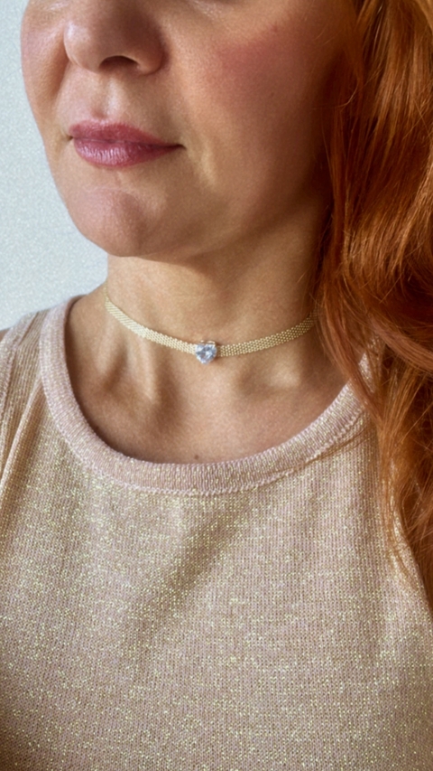 Choker Fita Coração