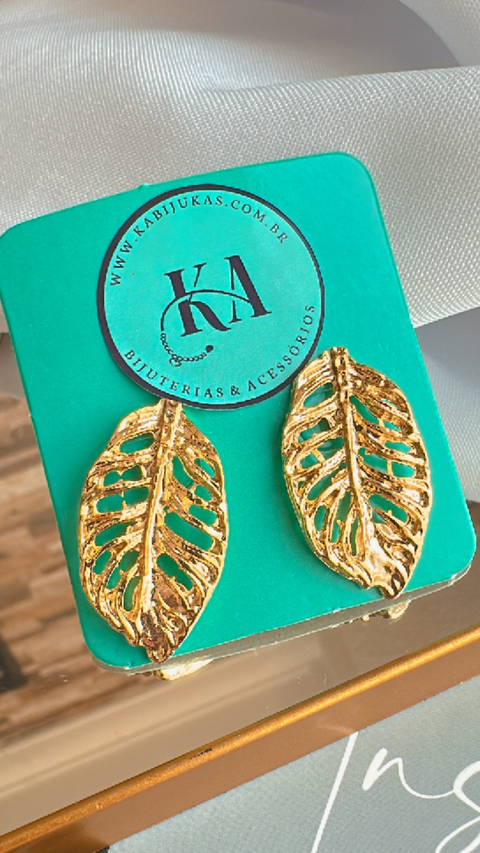 Brinco Folha Dourado - comprar online