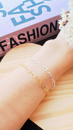 Pulseira Corrente Coração Dourado - comprar online
