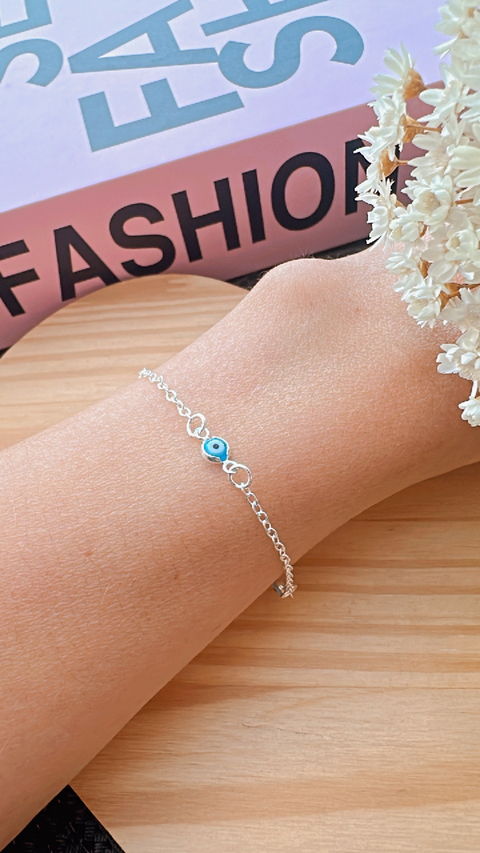 Pulseira 3 Olho Grego Prata