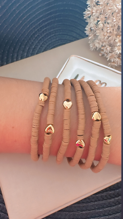 Kit Pulseira Disco Bege