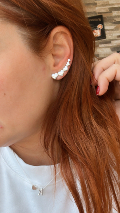 Brinco Ear Cuff Coração Prata na internet